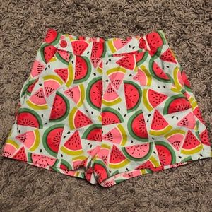 Retrolicious Watermelon Print High Waisted Shorts